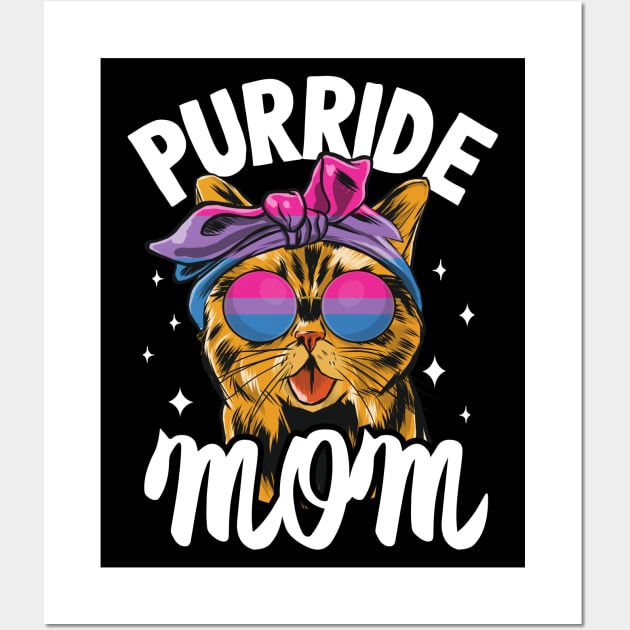 Purride Mom Cat Funny Bi Pride Wall Art by Kuehni